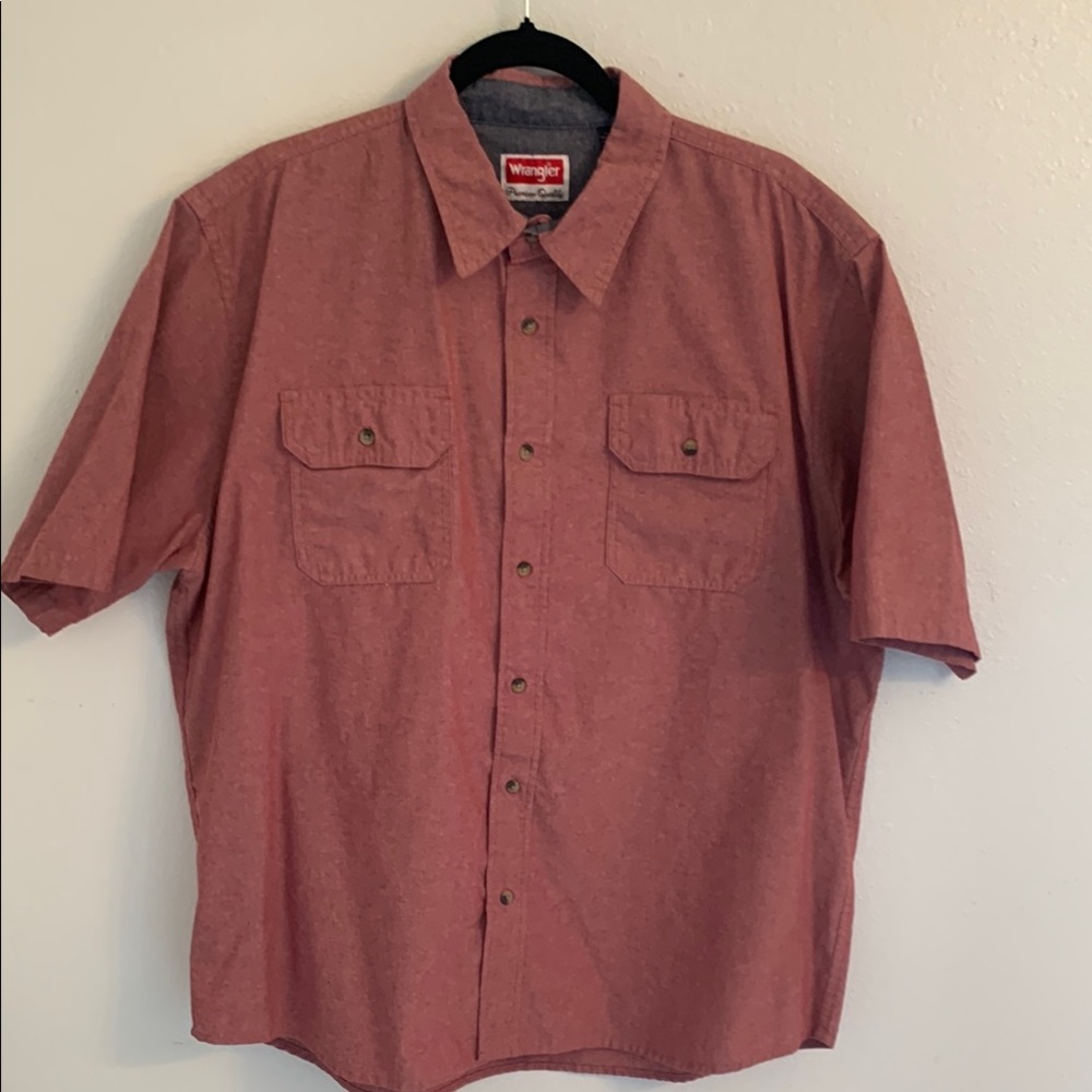 Wrangler Premium Quality Red Casual Button Down Shirt Size XL